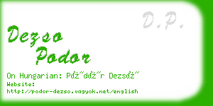 dezso podor business card